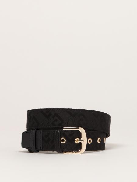 LIU JO: belt in logoed fabric - Black | Liu Jo belt AF1234T6438 online ...