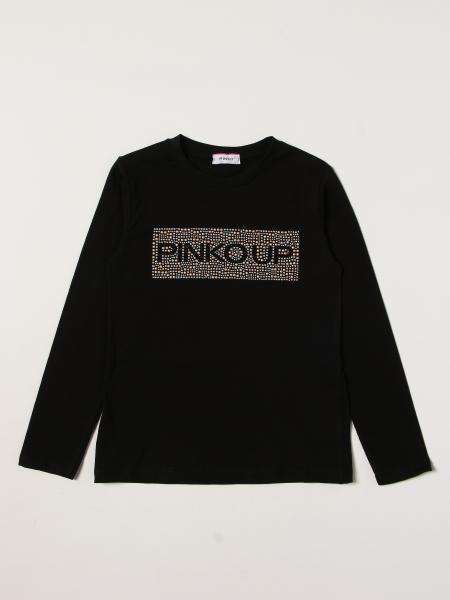 Pinko kids: Pinko cotton T-shirt with rhinestone logo