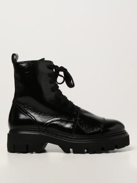 N° 21: N ° 21 combat boots in shiny calfskin