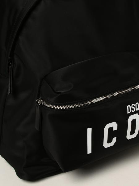 DSQUARED2: Zaino Icon in tessuto tecnico - Nero | Zaino Dsquared2  BPM005211703199 GIGLIO.COM