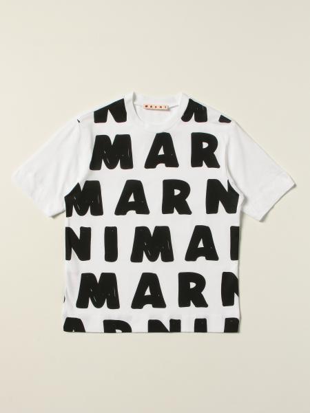 MARNI: t-shirt with big logo - White | Marni t-shirt M00284 M00KH