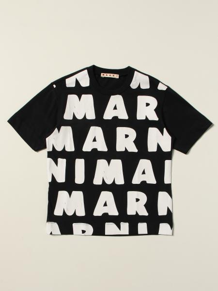 MARNI: t-shirt with big logo - Blue | Marni t-shirt M00284 M00KH