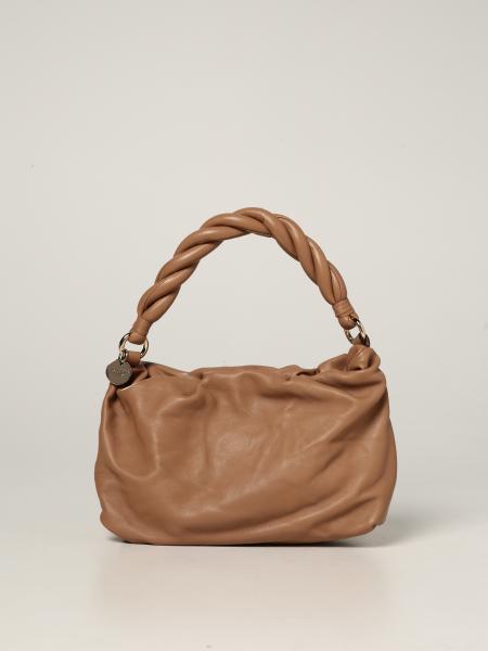 Red (V) leather handbag