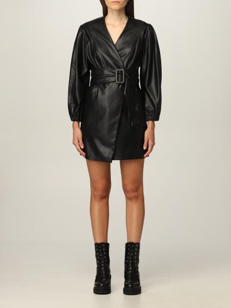 Pinko Short Dress In Synthetic Leather Black Pinko Dress 1g16t6 7105 Online On Gigliocom