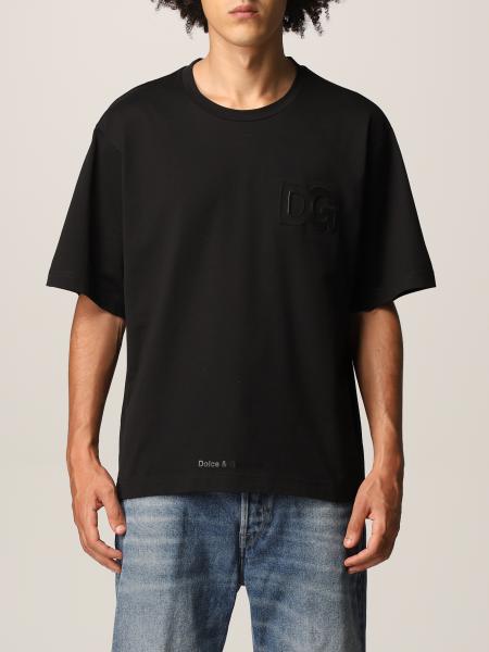 DOLCE & GABBANA: T-shirt with DG logo - Black | T-Shirt Dolce & Gabbana ...