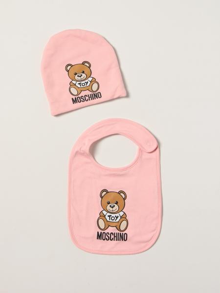 Moschino kids: Moschino Baby hat + bib set