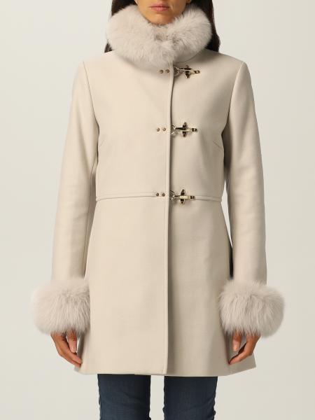 Cappotto Virginia Fay in misto lana e pelliccia di volpe