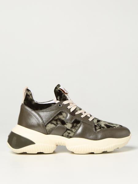 Sneakers Interaction H568 Hogan in pelle perlata e velluto