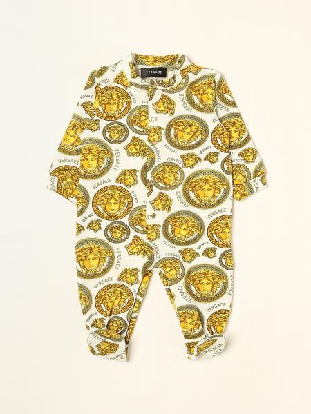 Young Versace: Versace Young footed jumpsuit with Medusa pattern