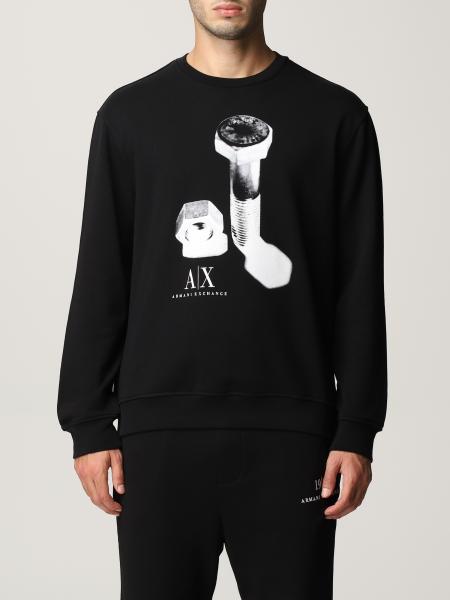 Armani Exchange cotton sweatshirt with logo and print