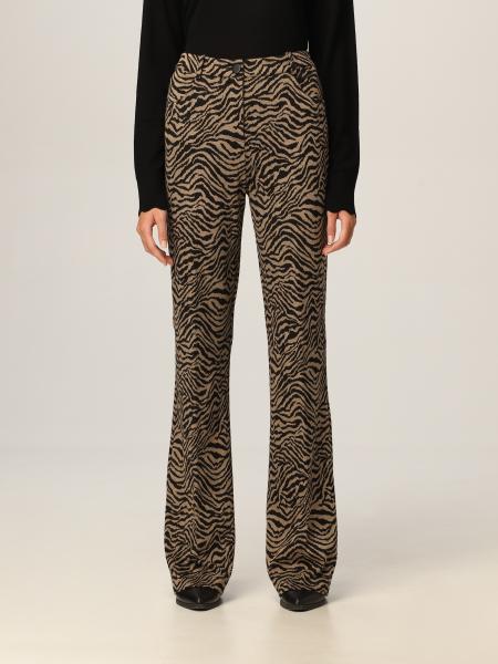 Pinko flare pants with animalier pattern