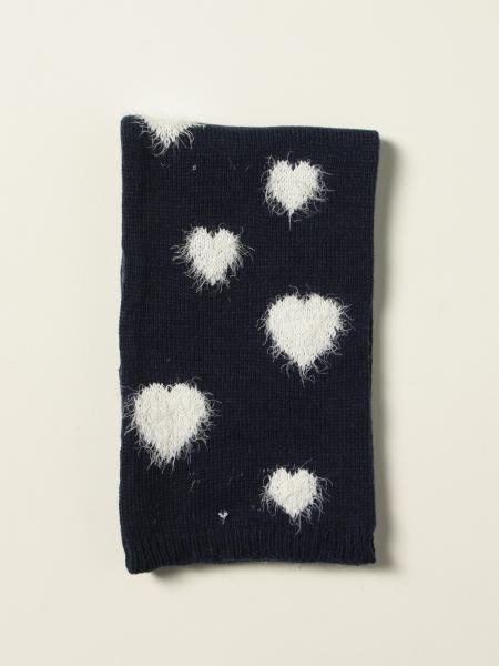 Monnalisa scarf in Angora blend with contrasting hearts