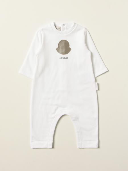 Moncler long cotton onesie with logo