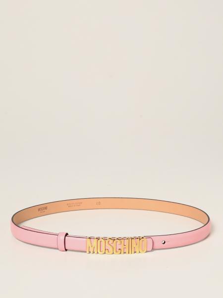 Moschino women's accessories: Moschino Couture leather belt with metallic logo