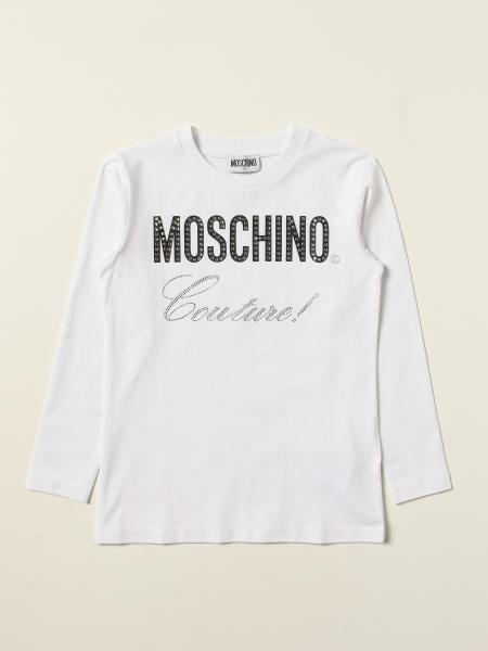 Moschino Kid T-shirt with rhinestone logo