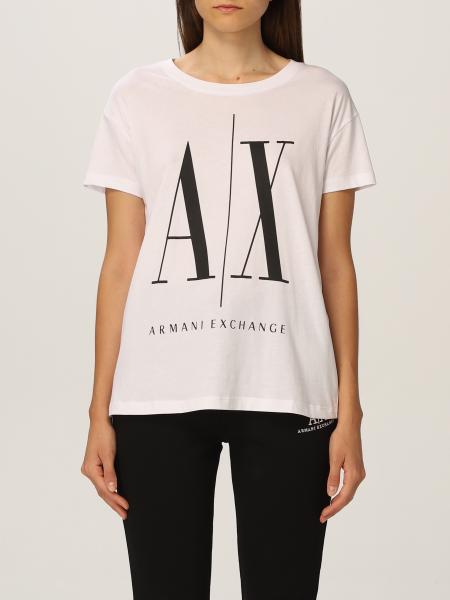 Armani Exchange women: Armani Exchange cotton jersey T-shirt with big logo