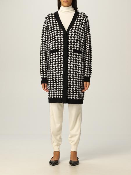 TWINSET: Twin-set cardigan in jacquard wool blend - White | Twinset ...