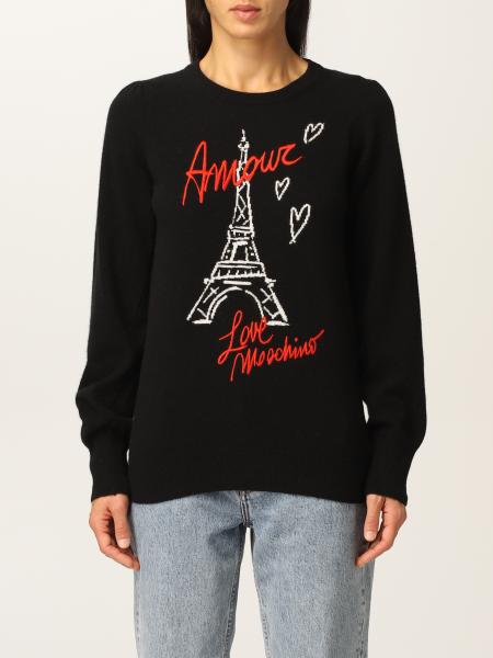 Love Moschino sweater in wool blend with inlay