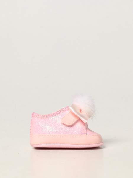 Monnalisa cradle shoes in glitter canvas