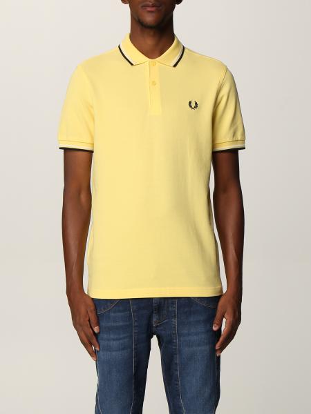 FRED PERRY: polo shirt in piqué cotton - Yellow | Fred Perry polo shirt ...