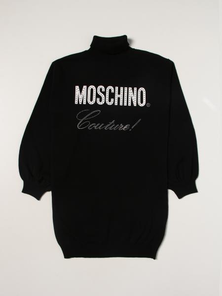 Moschino Kid dress with rhinestone logo