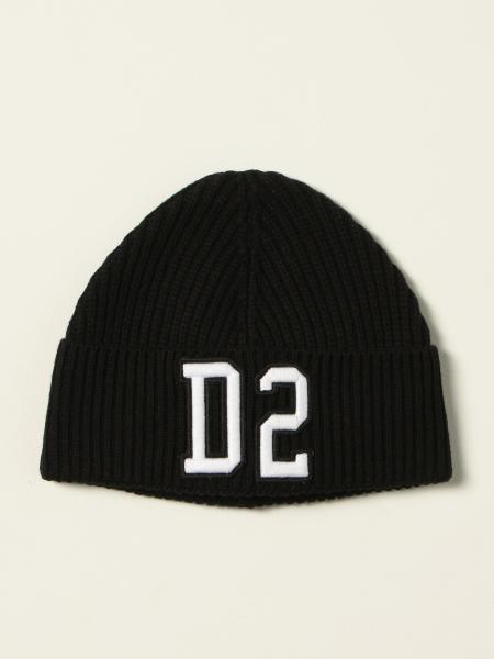 Dsquared2 Junior bobble hat with D2 logo patch