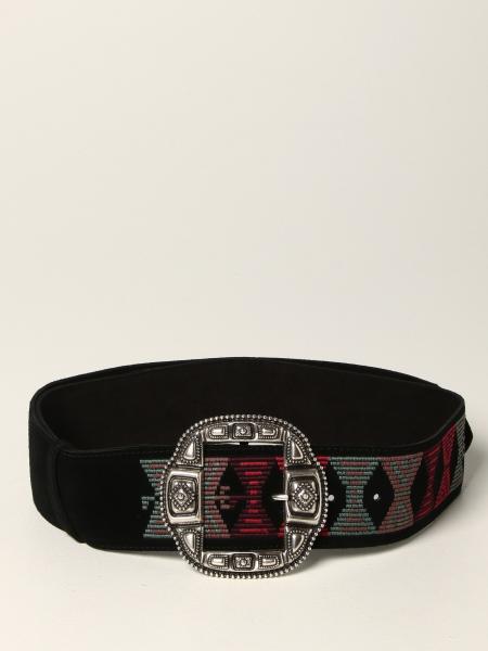Etro leather belt with ethnic embroidery