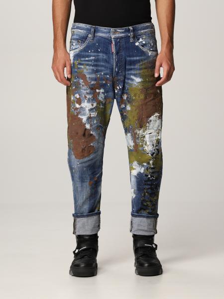 DSQUARED2: Combat jeans with painting - Denim | Dsquared2