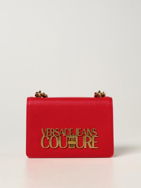 VERSACE JEANS COUTURE: bag in synthetic saffiano leather - Red