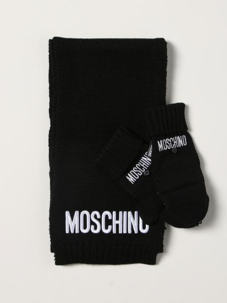 Set sciarpa + guanti Moschino Kid con logo