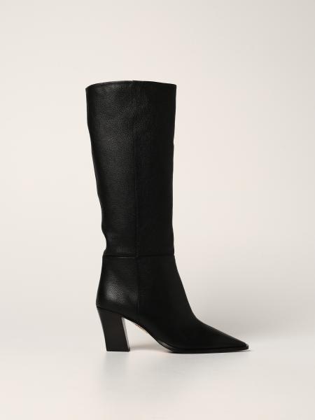 Aquazzura: Aquazzura boots in grained nappa leather