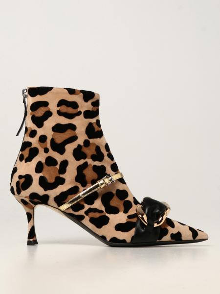 Ankle boot N ° 21 in animalier suede