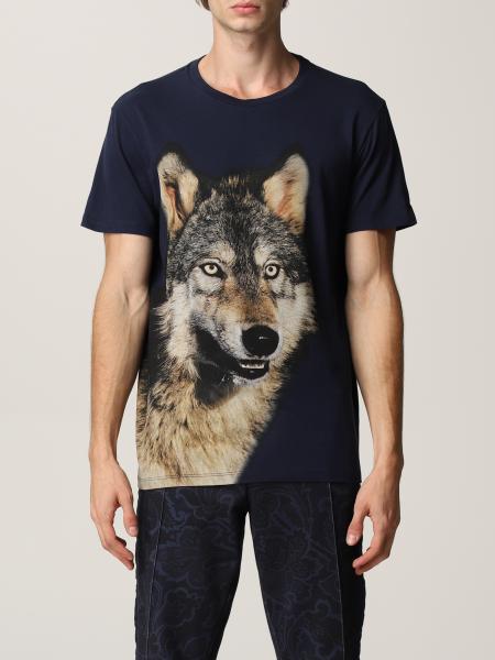 Etro men: Etro T-shirt in cotton jersey with wolf print
