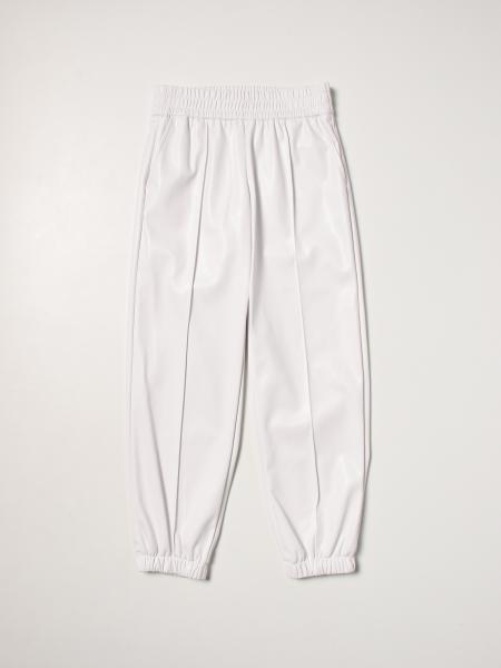 Twinset kids: Twin-set jogging pants in faux leather with rear logo