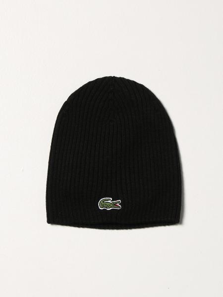 væv Gå forud kobber LACOSTE: beanie hat with logo - Black | Lacoste hat RB2191 online at  GIGLIO.COM