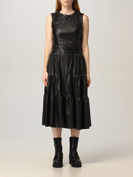 Pinko midi dress in synthetic leather