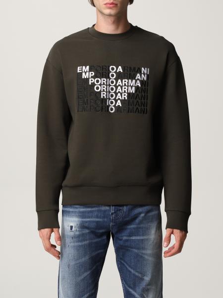 Emporio Armani sweatshirt in cotton blend with embroidered logo