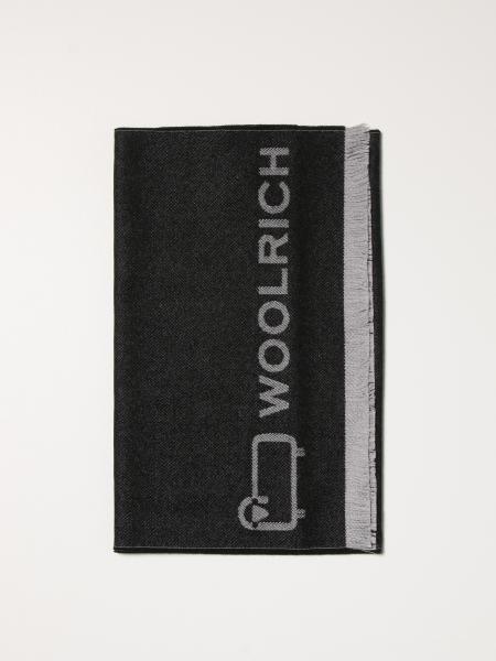 Woolrich men: Woolrich wool scarf with inlaid logo