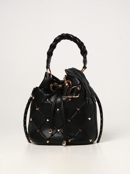 La Carrie bucket bag in synthetic leather with studs