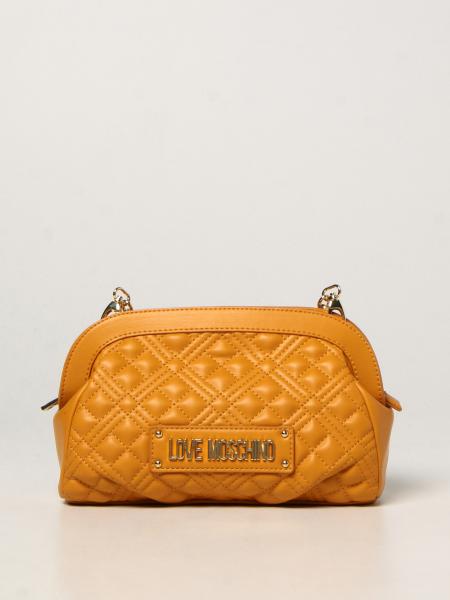 LOVE MOSCHINO: bag in synthetic leather with logo - Mustard | Love ...