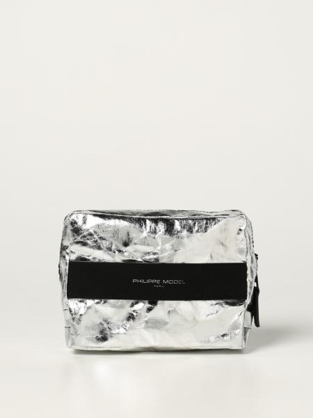 Philippe Model pouch in laminated synthetic leather