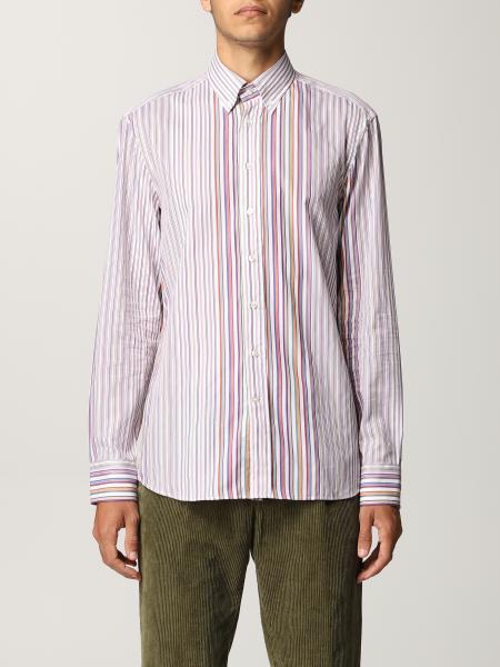 Etro men: Etro shirt with multicolor micro stripes