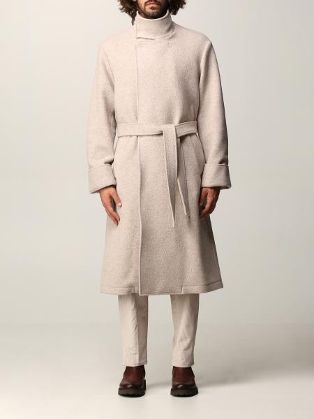 Emporio Armani coat in virgin wool with belt