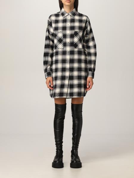 Diesel shirt dress in checkered flannel