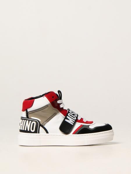 Moschino: Sneakers high top Moschino Kid in pelle