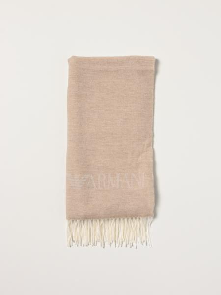 Sciarpa Emporio Armani in lana vergine con logo intarsiato