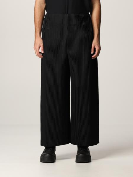 ISSEY MIYAKE: pants for man - Black | Issey Miyake pants HP18JF135 ...