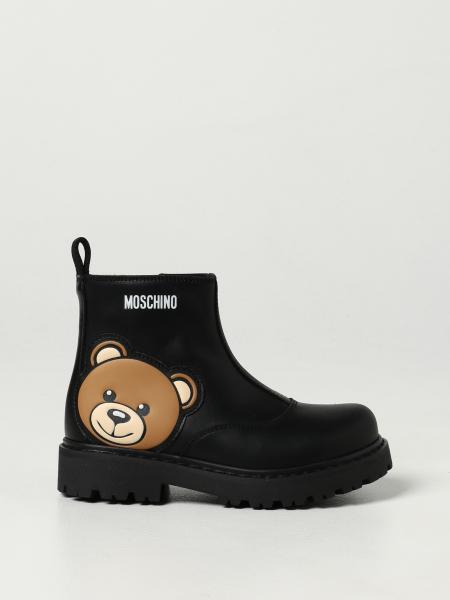 Moschino Kid leather ankle boots with Teddy
