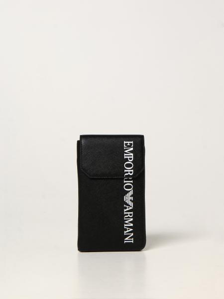 Emporio Armani shoulder cover in recycled saffiano leather