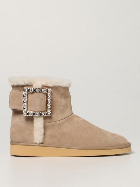 Winter Viv 'Roger Vivier ankle boots in suede with crystal buckle